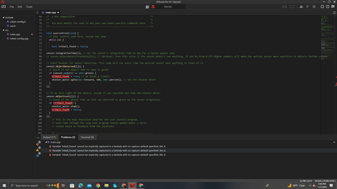 Coding a Optical Sensor - Programming Support - VEX Forum