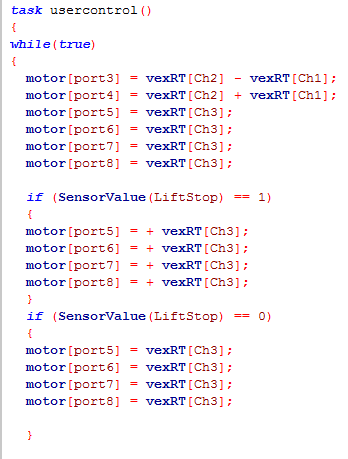 vex limit switch code robotc