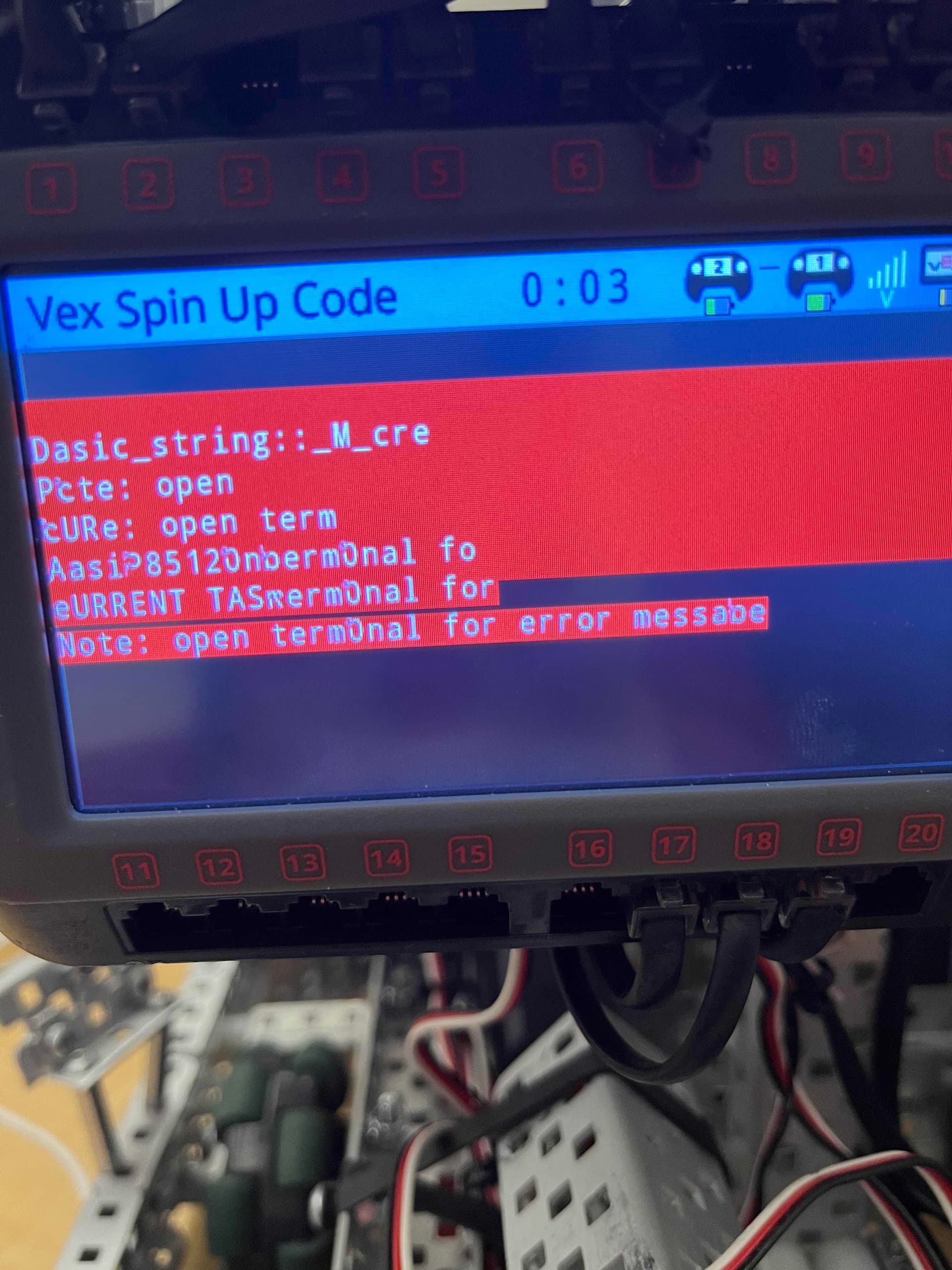 Anyone know what this error message means? Programming Support VEX