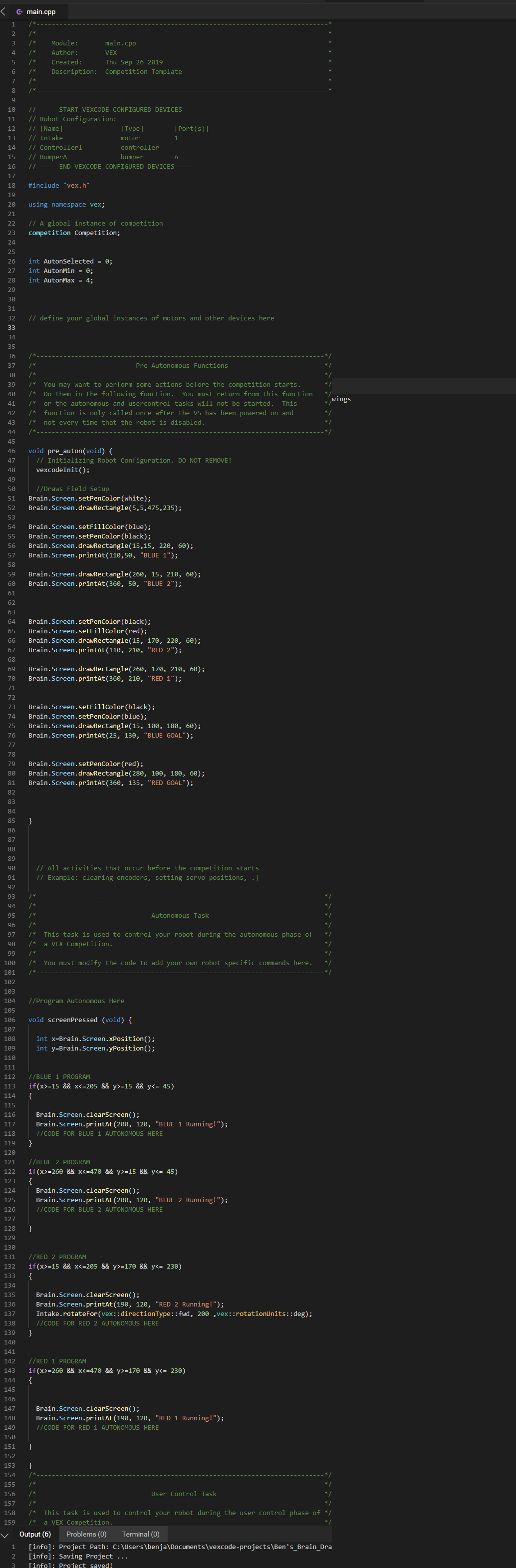 Help with my auton - Programming Support - VEX Forum