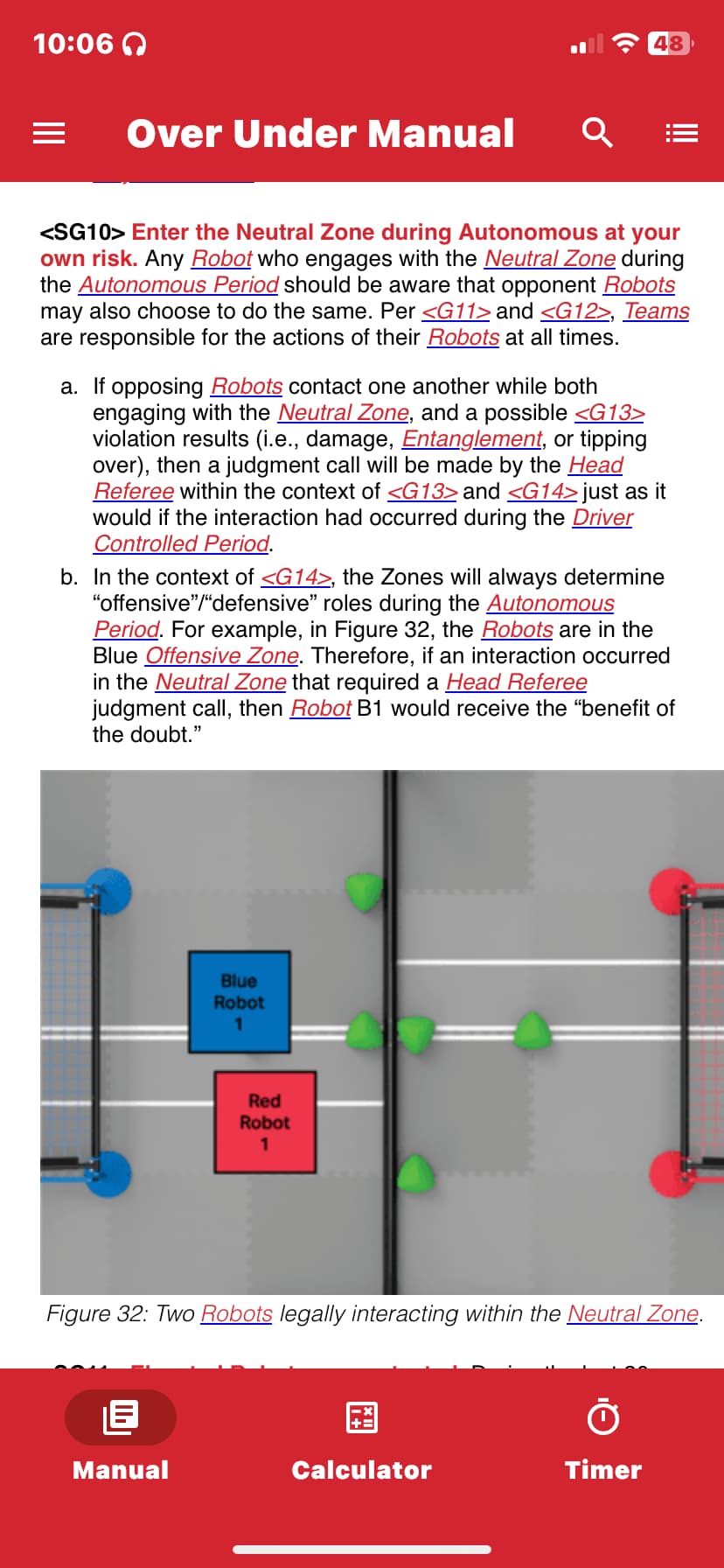 What is the purpose of the Neutral Zone during autonomous in VRC Over